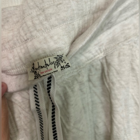 Free People Intimately heather cream/grey wide leg pull on crop pants - Picture 4 of 4